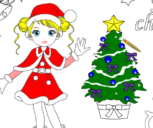 Christmas Girl Painting
