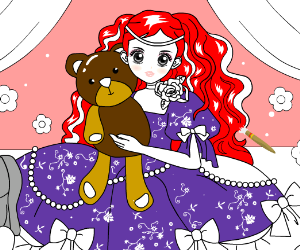 Teddybear Girl Coloring